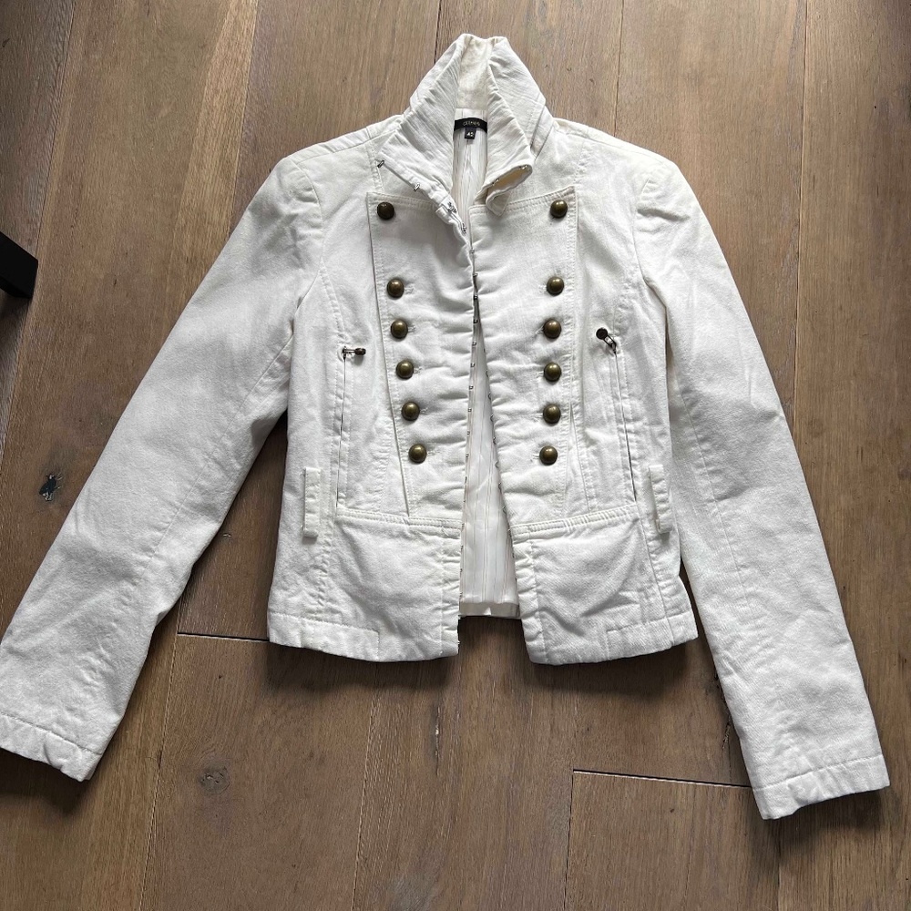 Celyn b military style crop white jacket